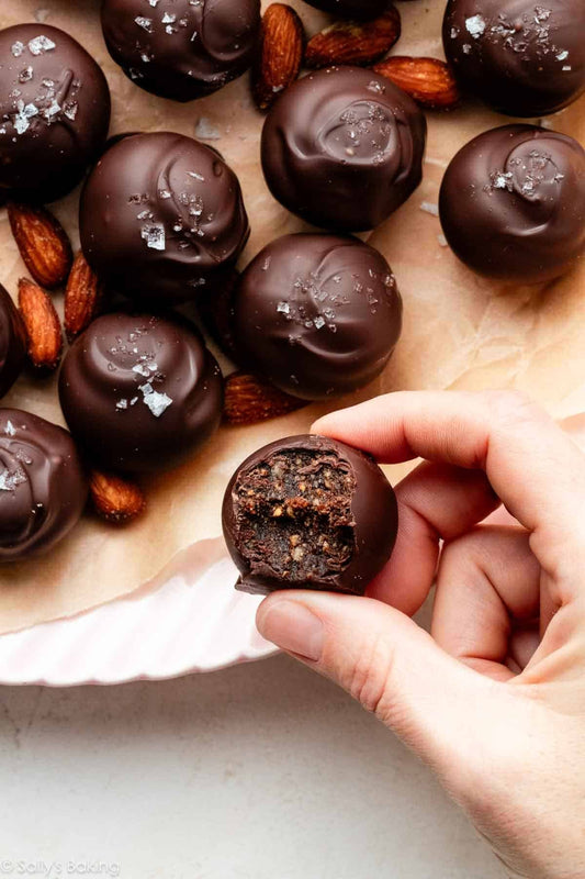 Healthy Dark Chocolate Date Almonds Truffles